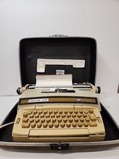 Vintage Smith Corona Super 12 Coronamatic CORONET Electric Typewriter Tan w Case thumbnail