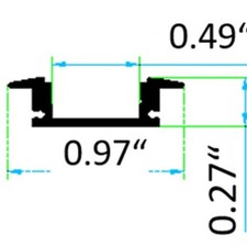 95" Long 1/2" Inside Wide Recessed Mount LED Channel   Low-Profile , 10-pack