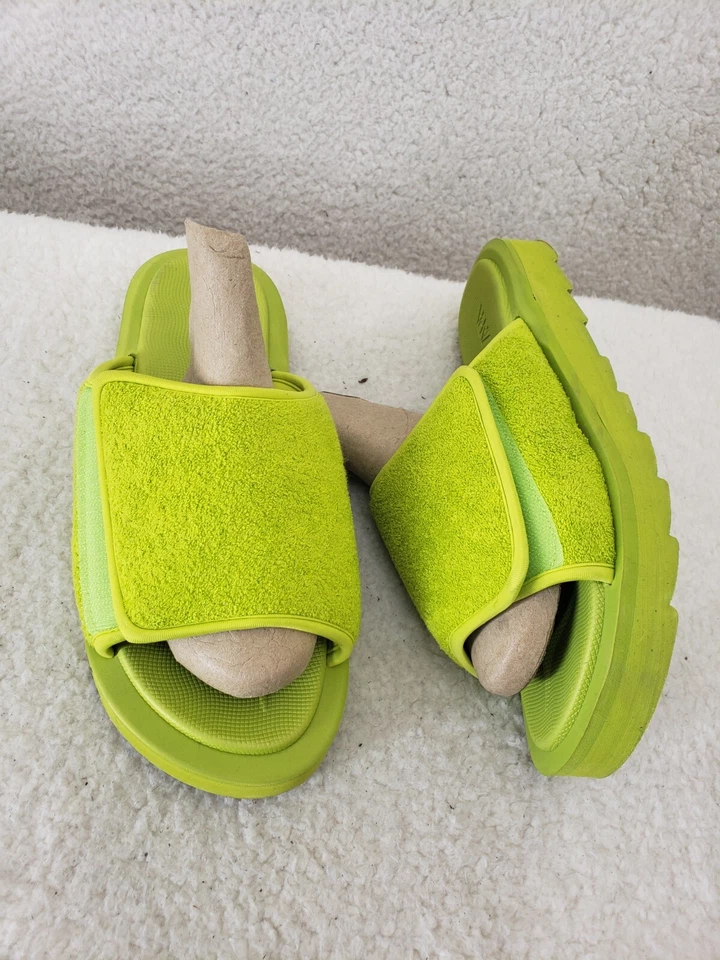 Zara Women Women Sandals 43 Green Open Toe Slide Padded Technical Flat Shoes 11 - Image 4 of 4