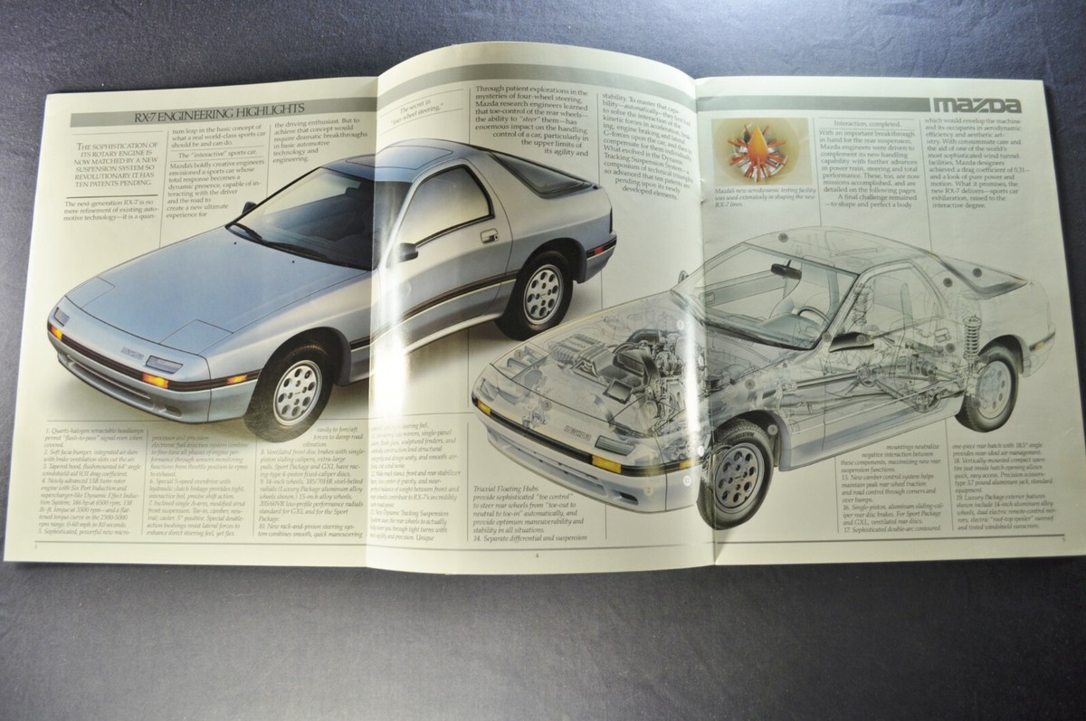 1986 Mazda RX-7 Catalog Sales Brochure Rotary Coupe Nice