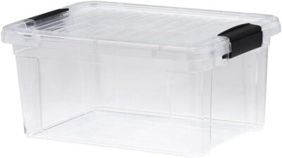 Superio Clear Storage Bin with Lid, Plastic Storage Box for Home- 1.85 Quart