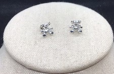 Sterling Silver 925 Teddy Bear Stud Earrings X321