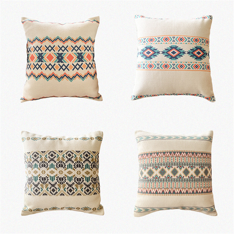 18x18 Vintage Cotton Linen Fabric Throw Pillow Cover Bed Sofa Pillow Case  Cover