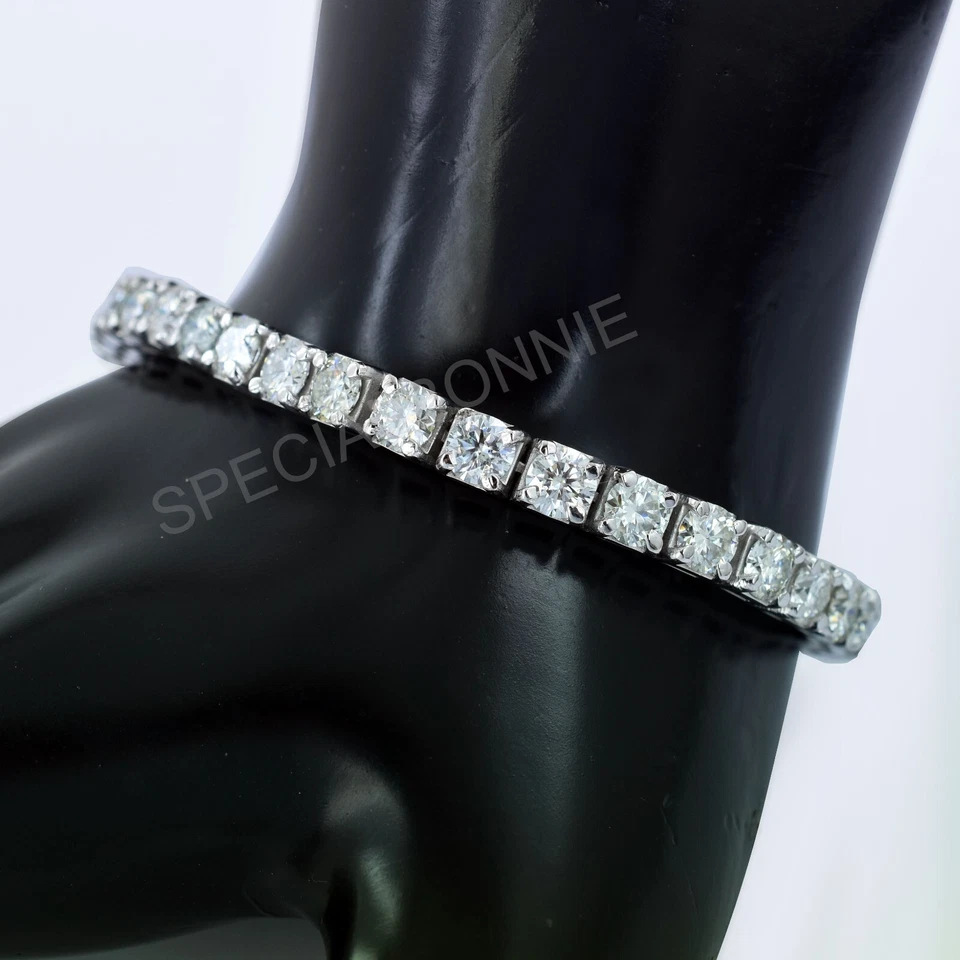 Certified 5.5mm White Diamond Tennis Bracelet-Great Luster! 925 Silver-VIDEO - Image 3 of 4