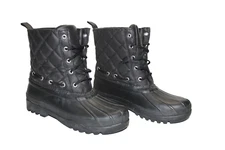Sperry Duck Boots Womens Size 7 Black Quilted Gosling Waterproof STS83693