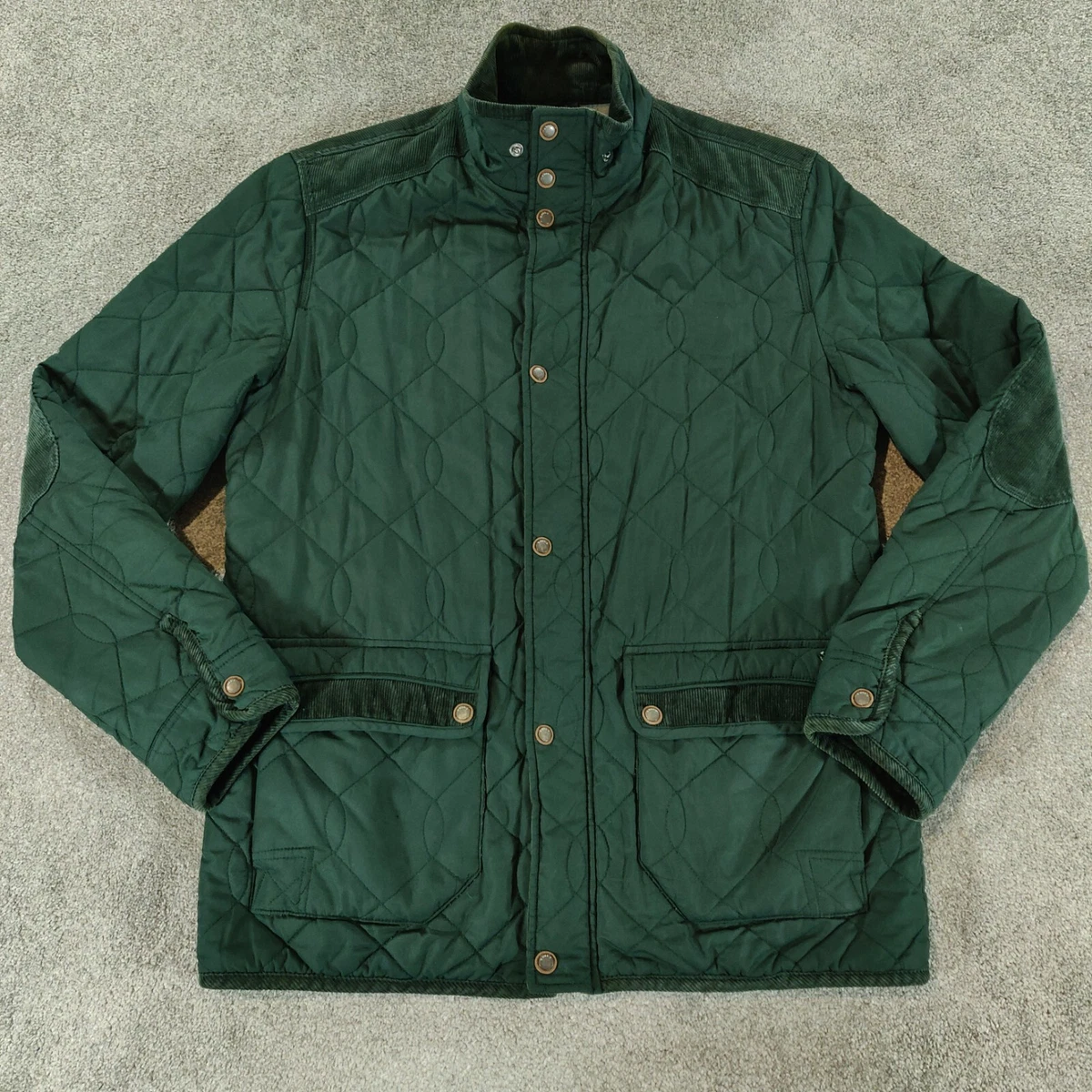Mens green quilted clearance coat