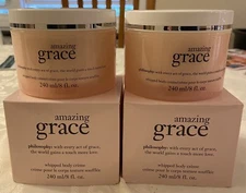 (2) Philosophy Amazing Grace Whipped Body Creme, 8 oz. / 240 mL…Read