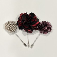 3 Pieces Lapel Pin Set Men Suit Fabric Brooches