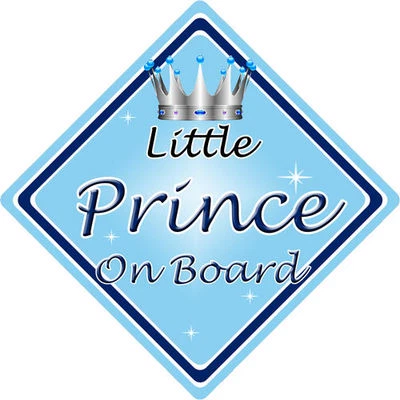 CAR SIGNS DIRECT Baby an Bord Autoschild ~ Kleiner Prinz an Bord ~ L.blau
