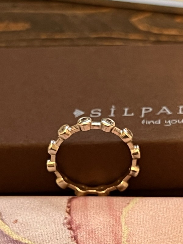 Silpada 925 Sterling Silver Stack Ring R2063 Size 7.25 CZ ETERNITY NWB