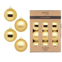 Christbaumkugeln Weihnachtskugeln Glas Ø 8 Cm 12 StüCk Inkagold