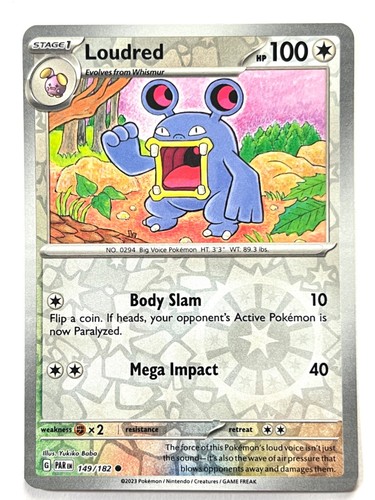 Loudred 149/182 Reverse Holo Common Paradox Rift Pokemon Pack Fresh Near Mint NM - Picture 5 of 14