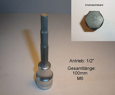 Koken Steckeinsatz 1/2'' Innensechskant M6 Lg. 100mm