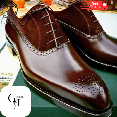 Handmade Luxury Brogues Shoes Men   Oxfords Dress Mens Shoes Cap Toe Men Stylish