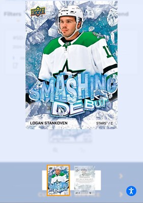 *** E-card*** Logan Stankoven 2024-25 UD Rookie Debut Smashing Debut, SD-5