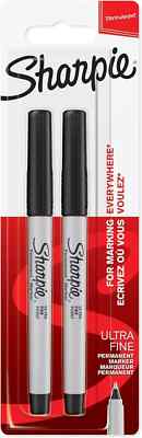 Sharpie Permanentmarker | Ultrafeine Spitze für präzise Markierungen | Schwarze Tinte | 2