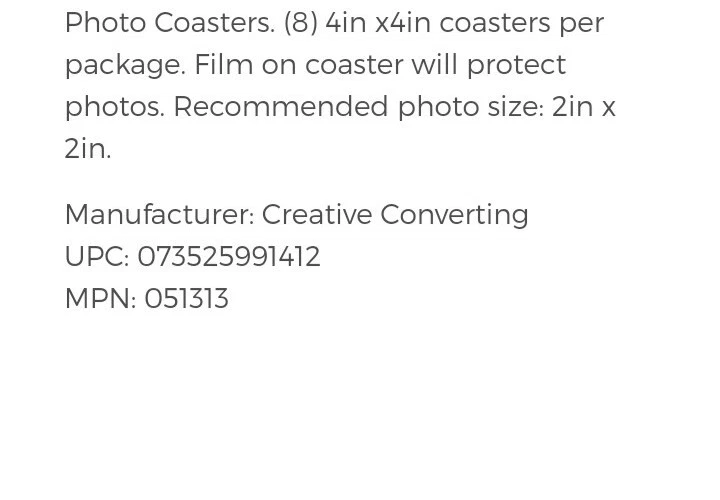 Marco de fotos feliz aniversario 8 piezas posavasos decoración de fiesta favores 4x4 pulgadas Foto 4 de 4