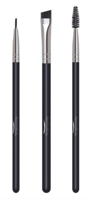 Aesthetica Pro Series 3-piece Eyeliner Brow & Spoolie Brush Set, Black LOT OF 2