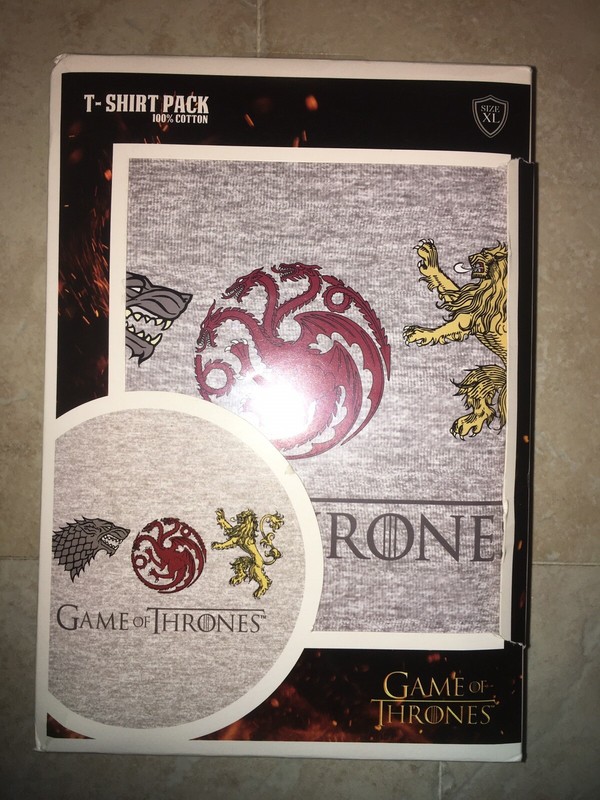 HBO Game of Thrones Gray T-Shirt, Men's Size XL ~ Stark Targarian Lannister