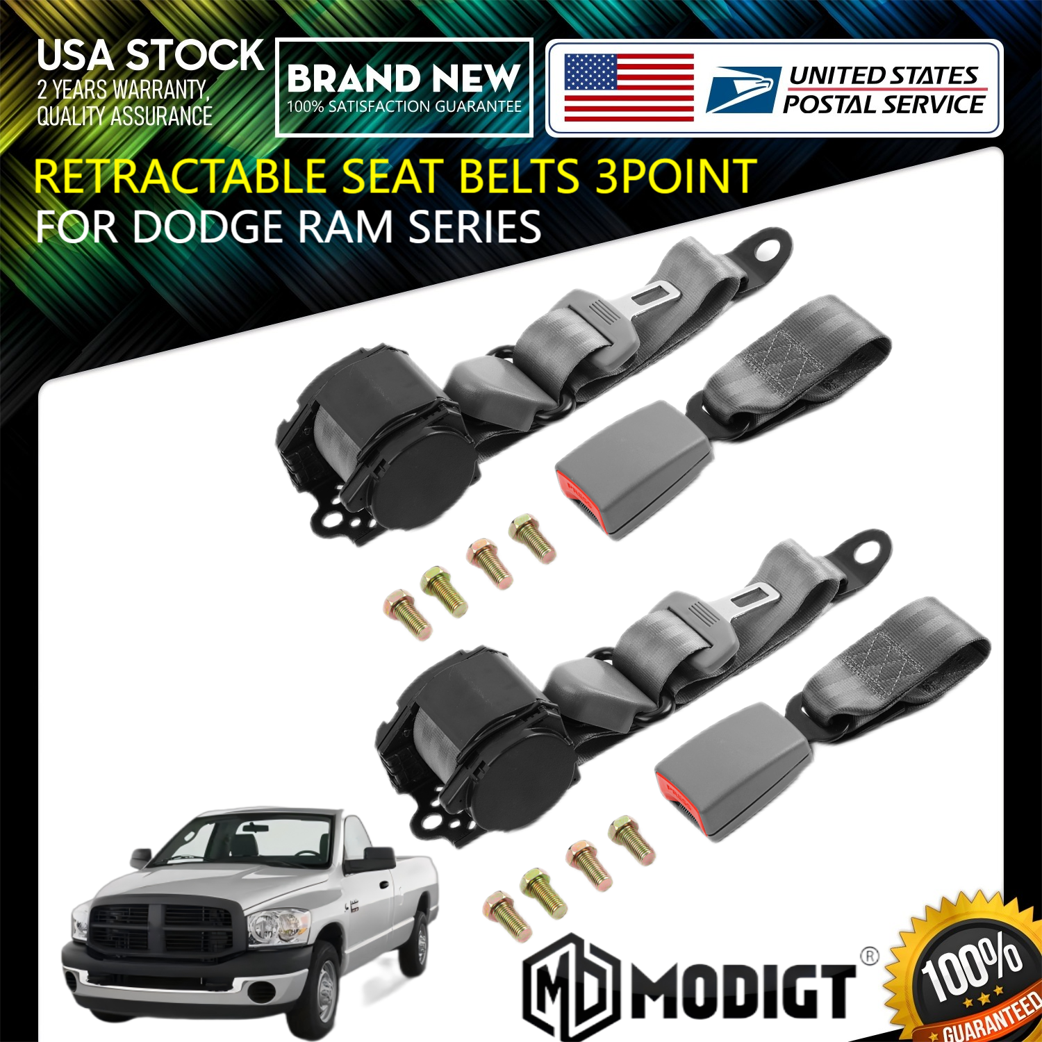 Retractable 3 Point Seat Belt Car Vehicle Adjustable For Dodge Journey 2009-2011