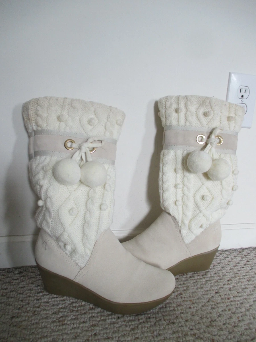 Sweater clearance wedge boots
