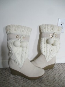 sweater wedge boots