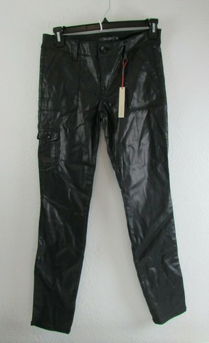 Level 99 Women Black Faux Leather Pants 