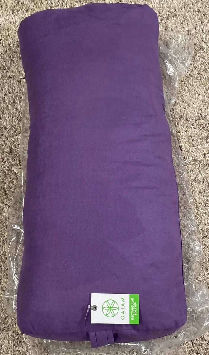 Gaiam Yoga Bolster Rectangular Meditation Pillow, Purple NEW With