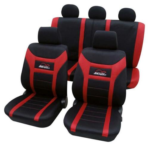 Fundas de asiento de automóvil rojas y negras para Vauxhall Combo Tour - Imagen 1 de 2