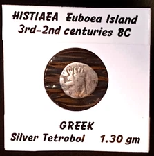 Greek  HISTIAEA  Euboea Island  AR Tetrobol  3rd-2nd Centuries BC  1.30 gm