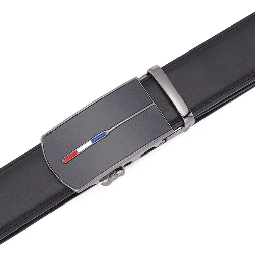 Men's Luxury Leather Ratchet Belt | Cowhide Buckle Belts | Dress Jeans Black UK - Picture 4 of 16