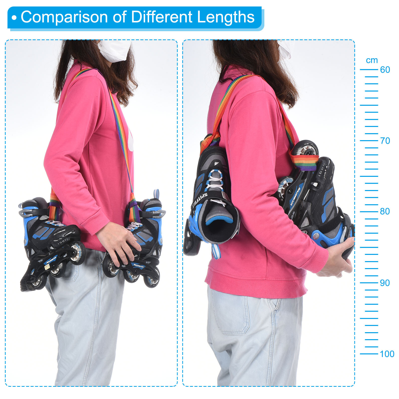 SALOMON Cinghia Porta Sci 70cmx3 8cm Confezione da 2 Cinghia per Scarponi da Snowboard Multicolore