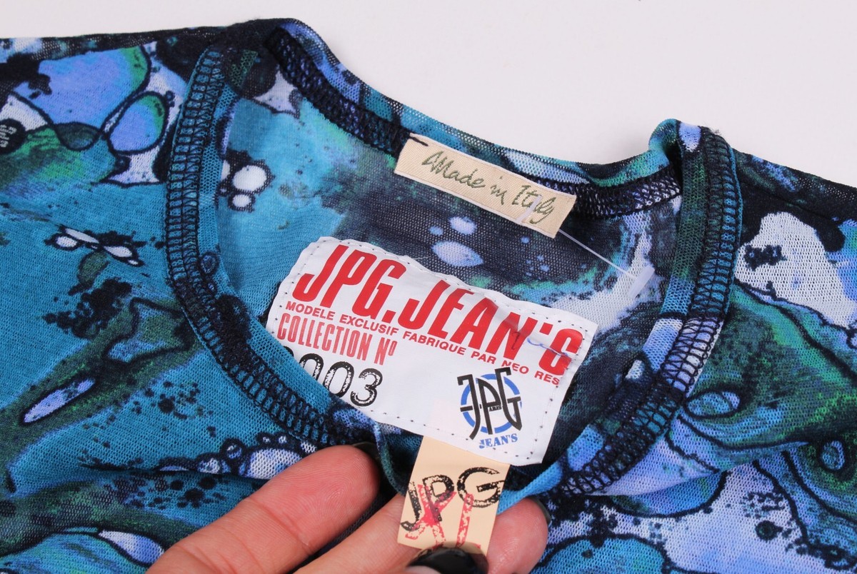 トップス jean paul gaultier Vintage short sleeve Vintage Iconic JPG Jean Paul Gaultier Mesh Bacteria SS 2001