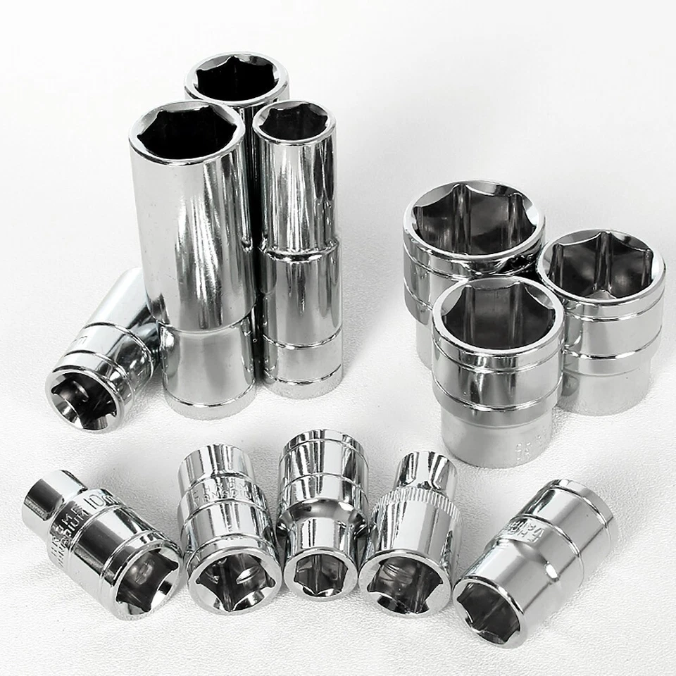 Socket Set Hexagonal Socket Square Drive Ratchet Socket Cr-v Steel 8mm~32mm 1/2" - Image 3 of 4