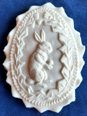 Springerle Speculaas Gingerbread Butter Stamp Cookie Mold RIC RAC RABBIT w/ EGG
