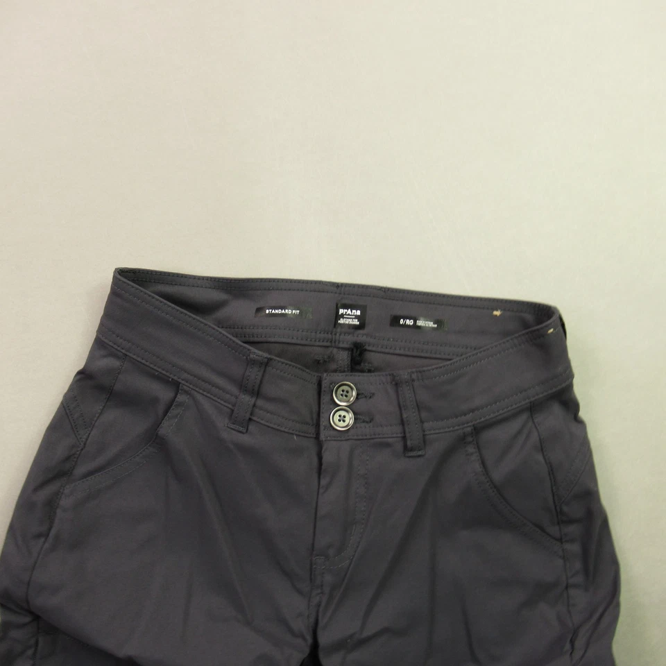 Prana Pants Womens 0 Cargo Pockets Straight Leg Casual Outdoors Gray - Image 2 of 4