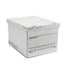 STAPLES Corrugated File Box Lift Off Lid, Letter/Legal Size, White/Black, 10/...
