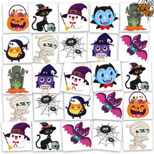 200 Pcs Halloween Temporary Tattoos for Kids, Halloween Party Favors , Trick or