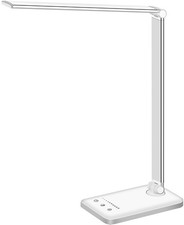 LED Desk Lamp Dimmable Table Reading with USB Charging Port, 5 Lighting Modes,