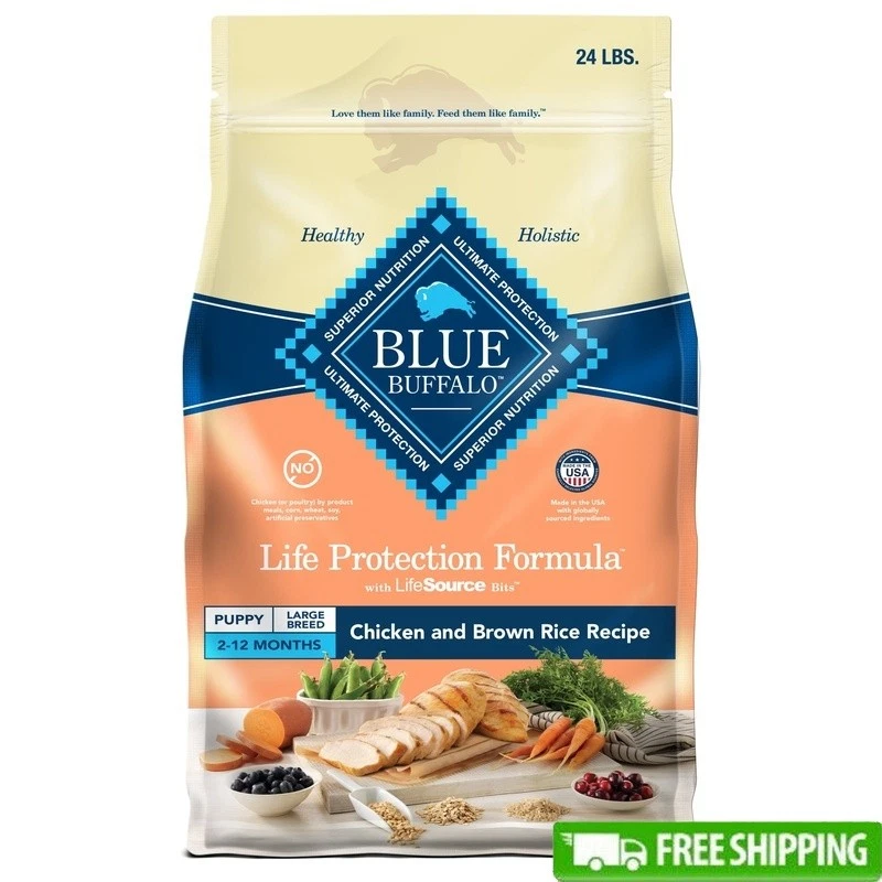 Large Breed Puppy Dog Food Chicken Brown Rice Recipe DHA Muscle Growth New