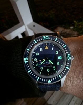 NH35 Automatic Diver Watch. titanium case, dome sapphire crystal. 