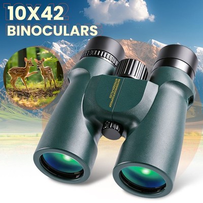 HD 10x42mm Multi Coated Lenses Bak-4 Fogproof and Shockproof Binocular with Case