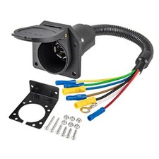 7 Way RV Trailer Light Connector Socket 7 Pin Wire Electrical Trailer Adapter