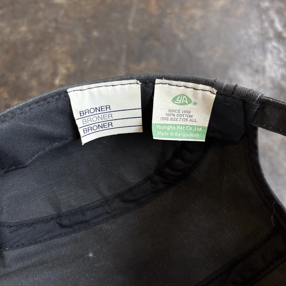 Broner Waxed Cotton Hat Made In USA Vintage Gray 5-Panel - Image 3 of 4