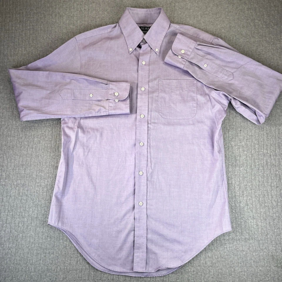 Lauren Ralph Lauren black label Dress Shirt Men S custom fit purple button down - Image 2 of 4
