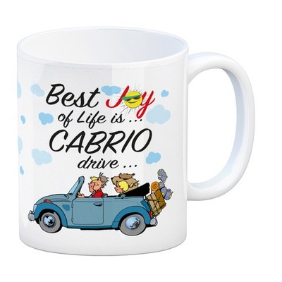 Best Joy of Life is Cabrio Drive Kaffeebecher in weiß