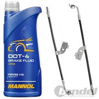 2Xbremsschlauch VORDERACHSE+1L Mannol DOT 4 Passend FüR Ford Escort Orion