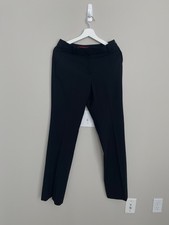 Carolina Herrera Black Wool Dress straight leg pants Trousers Career 4 Minimal