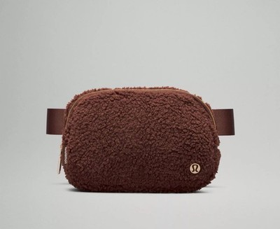 NWT Lululemon Everywhere Belt Bag Fleece ONE SIZE Brown Gold FUZZY New