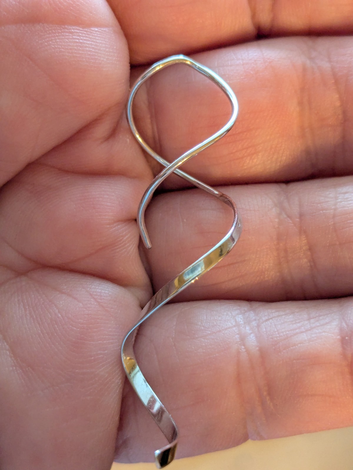 Sterling Silver Twisted Dangle Drop Threader Earr… - image 5